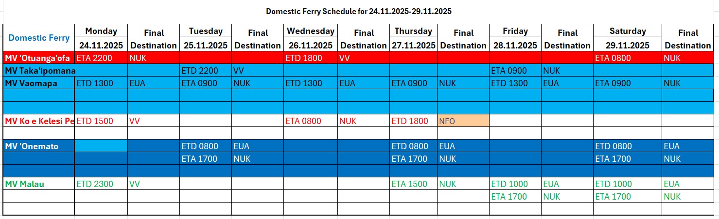 Example Ferry Timetables Domestic Ferry Schedules